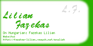 lilian fazekas business card